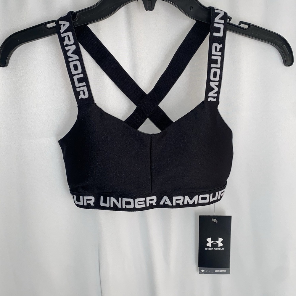 NWT Under Armour Low Support Crossback Strappy‎ Sports Bra Womens XS 1370896